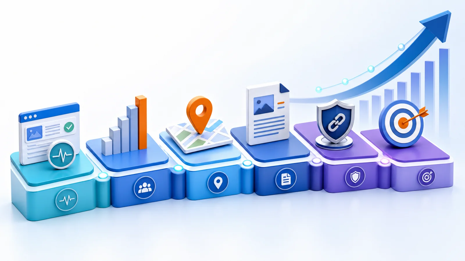 Six factors influencing SEO pricing: website health, competition, location, content, authority and conversions