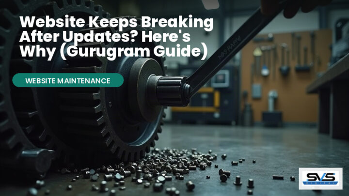 A wrench slipping off a bolt causing a gear to jam, with metal parts scattered on a workshop floor