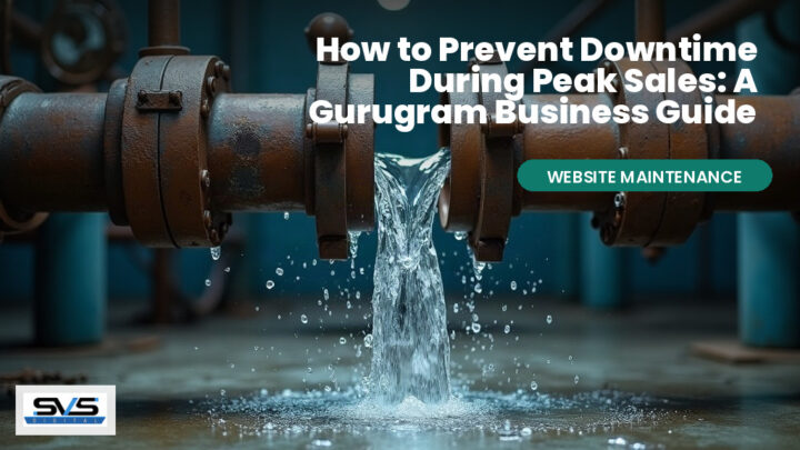 A pressurized pipe bursting and spraying water, symbolizing a website breaking under peak traffic load